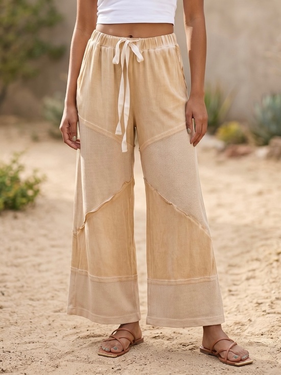 POL Pants - POL Tan Wide Leg Crop Pants | Lightweight Pull On Summer Casual Pants
